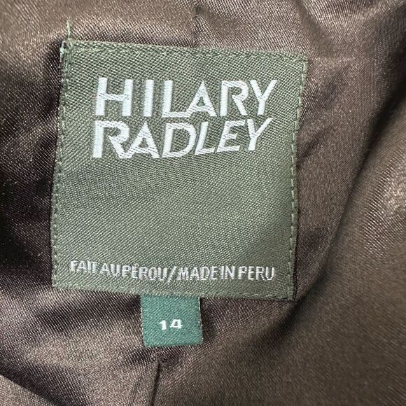 Hilary Radley Size 14 Alpaca Wool Cape Dress Coat Solid Black Heavy Warm Winter - Picture 7 of 13